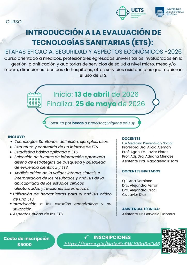 Flayer 2026 curso Introducción a la Evaluación de Tecnologías Sanitarias (ETS).pdf
